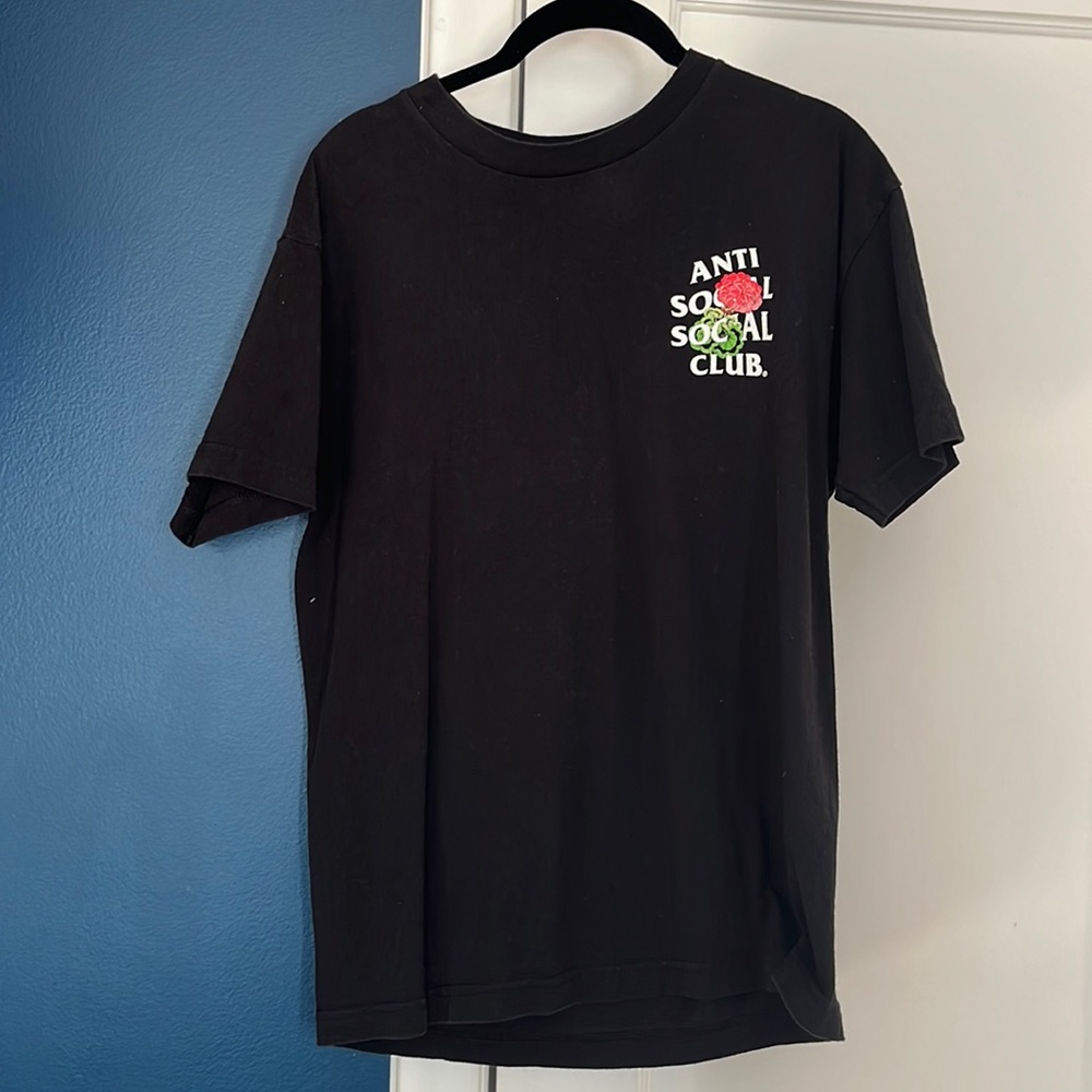 Anti Social Social Club Floral Black Tee Shirt Medium